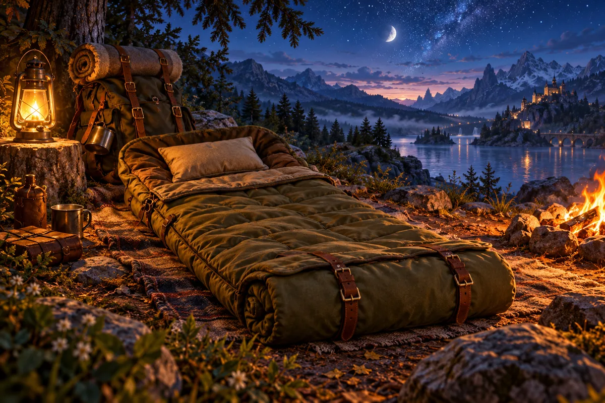 Original fantasy illustration of Sleeping Bag; not a game screenshot